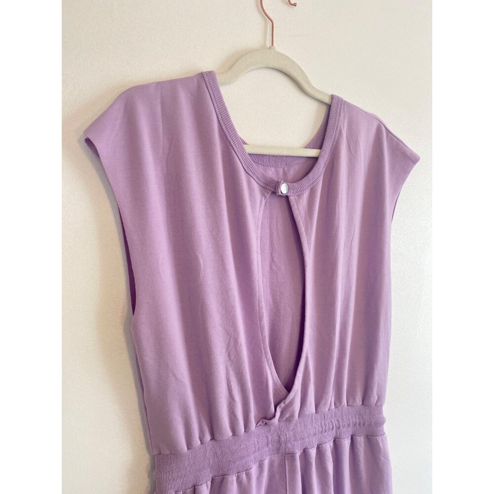Sleeveless Jogger Style Lavender Jumpsuit With Keyhole Size S - Picture 4 of 7